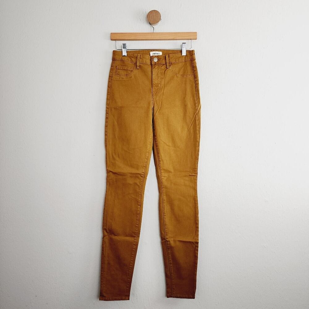 L'Agence Marguerite High Rise Skinny Khaki Jeans Camel Tan Stretch Pants 25